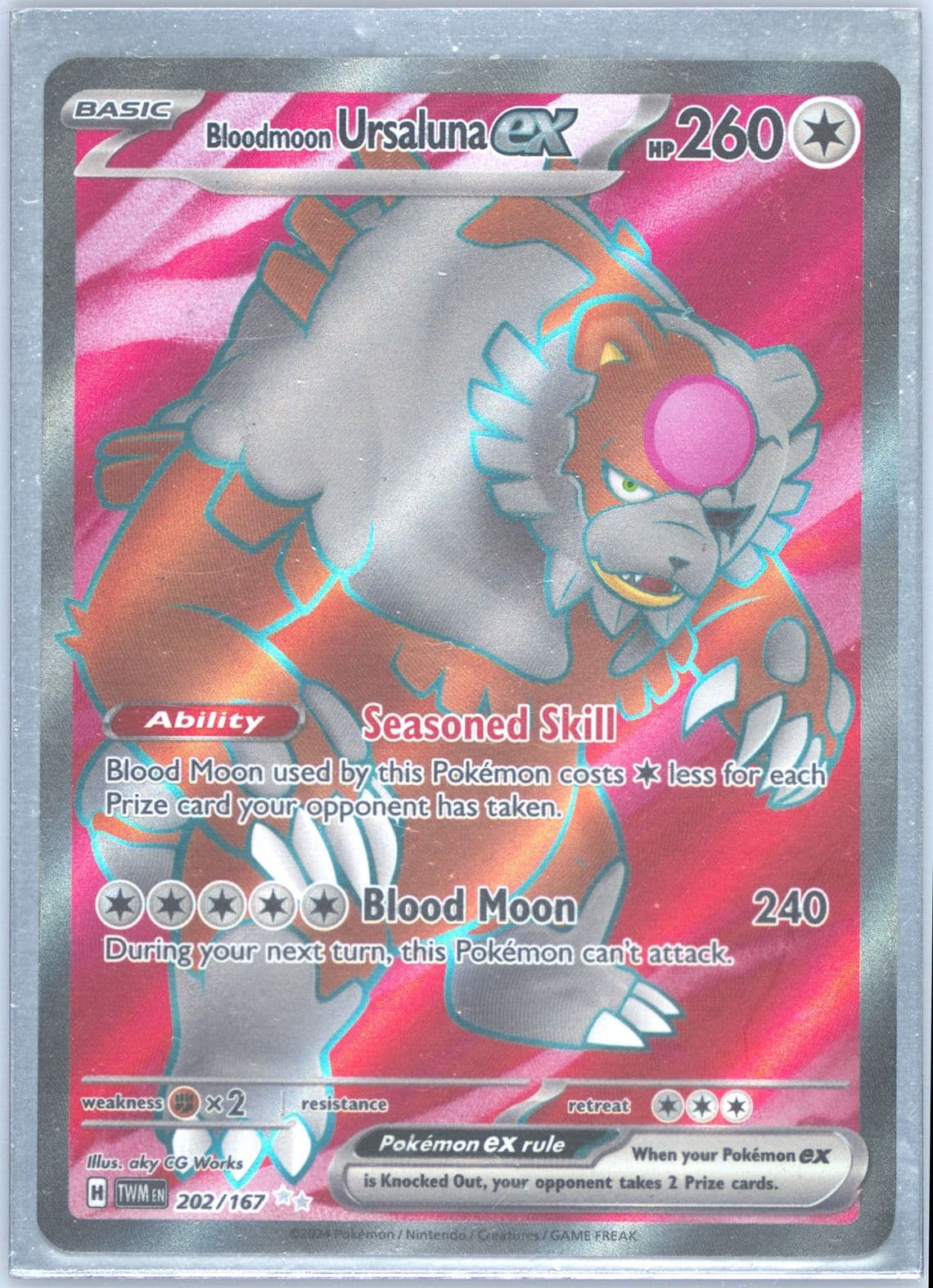 Bloodmoon Ursaluna EX Ultra Rare (202) 2024 Pokemon Italian Twm It-Twilight Masquerade