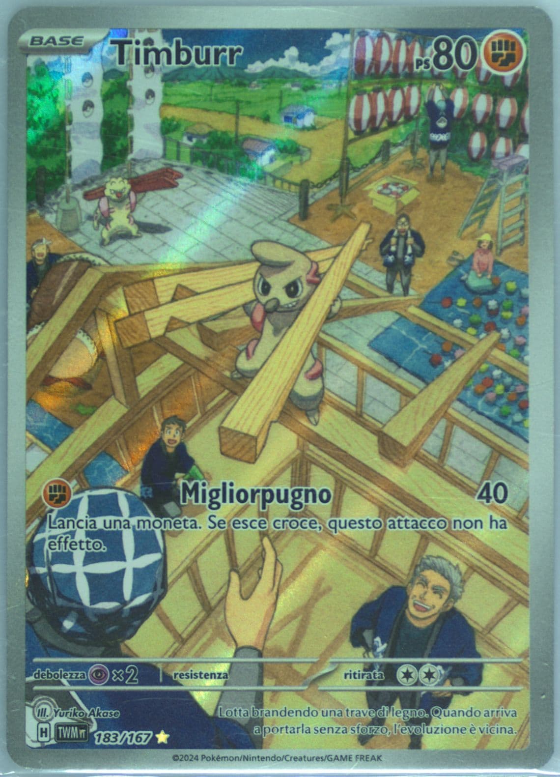 Timburr Illustration Rare (183) 2024 Pokemon Italian Twm It-Twilight Masquerade