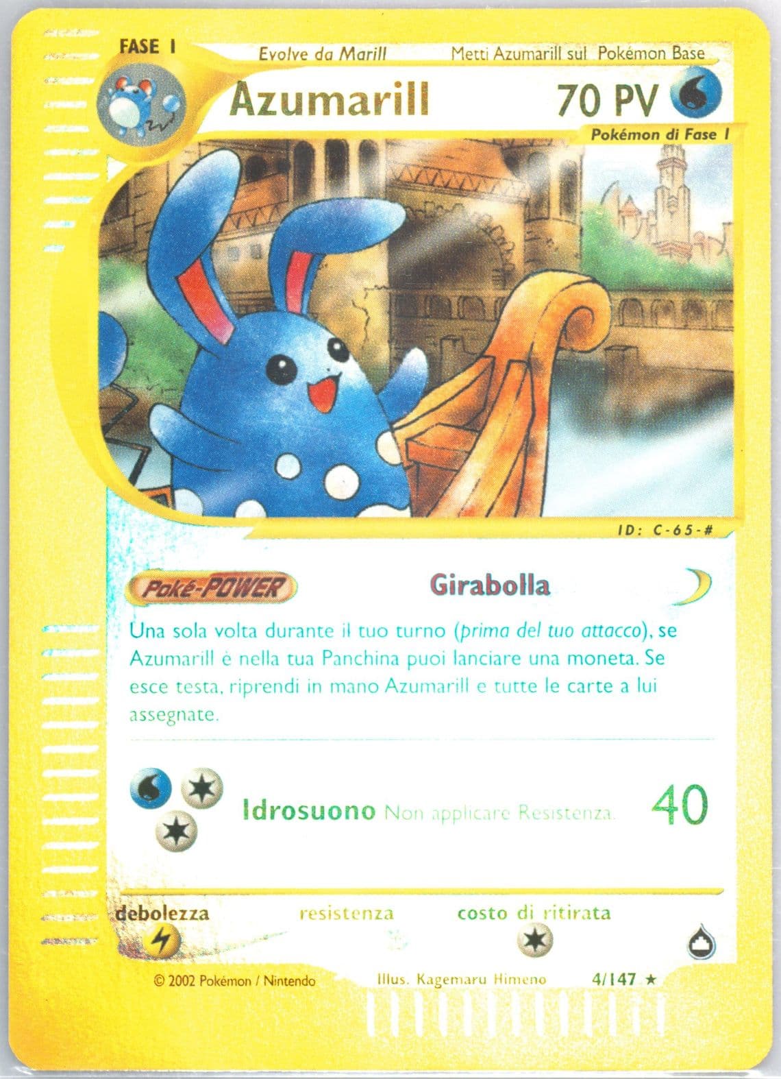 Azumarill-Reverse Foil Italian (4) 2003 Pokemon Aquapolis