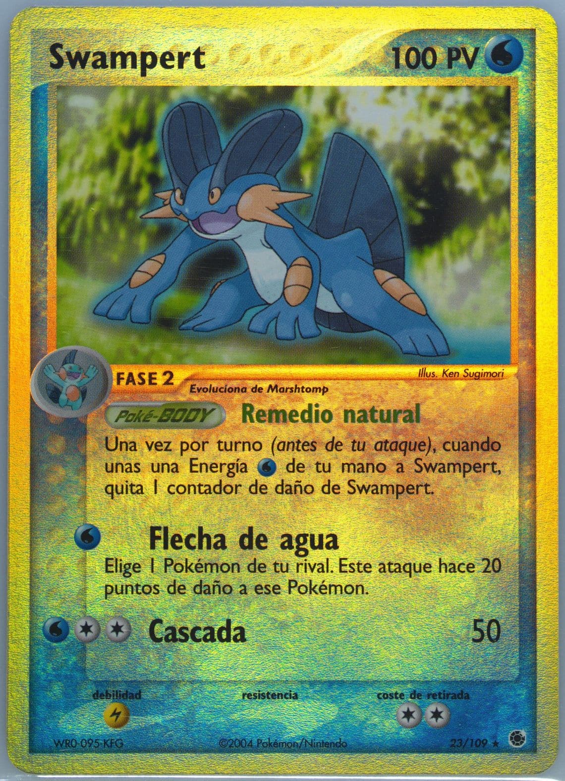 Swampert-Reverse Foil (23) 2004 Pokemon Spanish EX Ruby & Sapphire