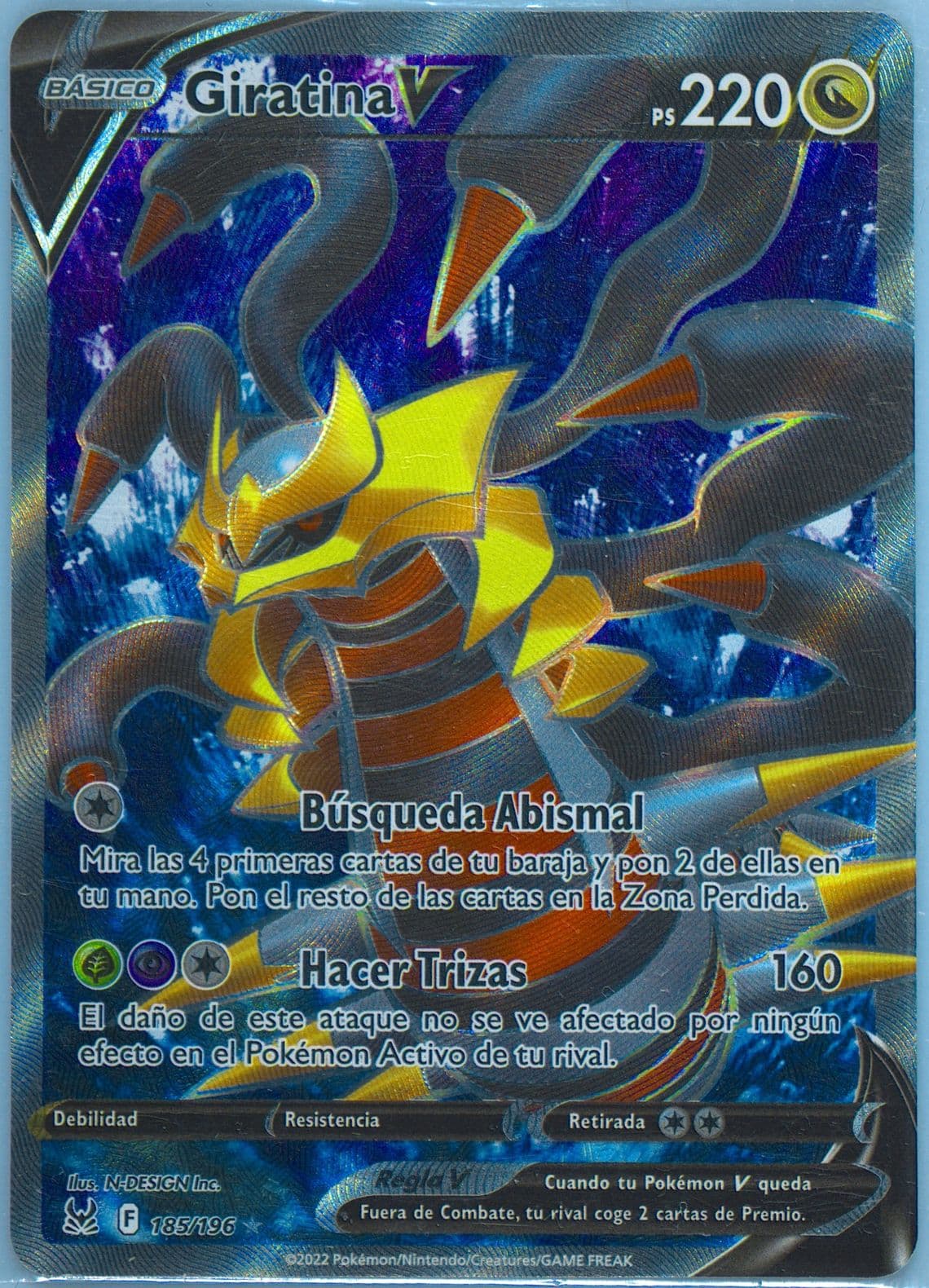Full Art/Giratina V Spanish (185) 2022 Pokemon Sword & Shield Lost Origin