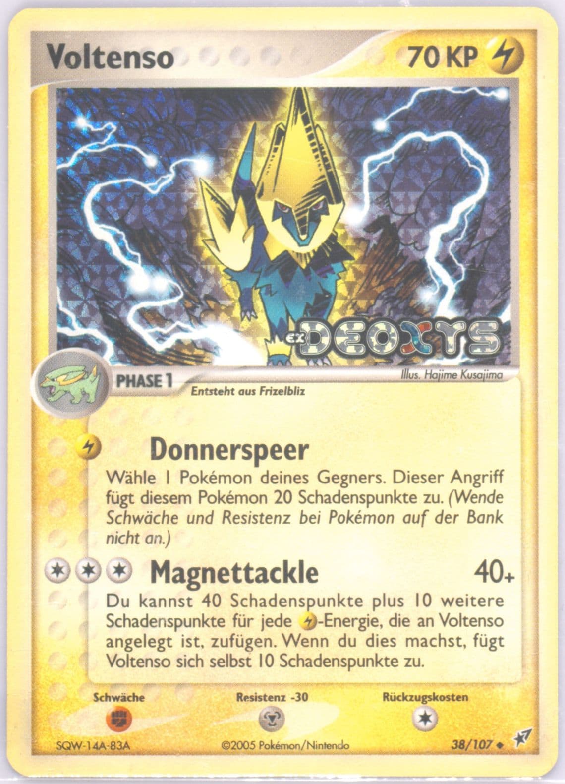 Voltenso-Reverse Foil German (38) 2005 Pokemon EX Deoxys