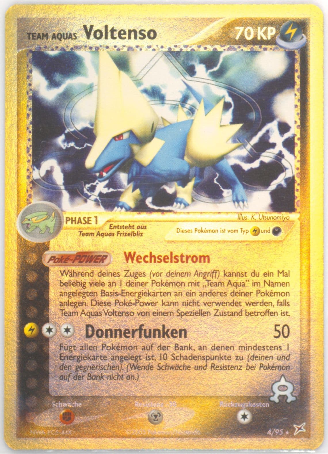 Team Aquas Voltenso-Reverse Foil (4) 2005 Pokemon German EX Team Magma VS Team Aqua