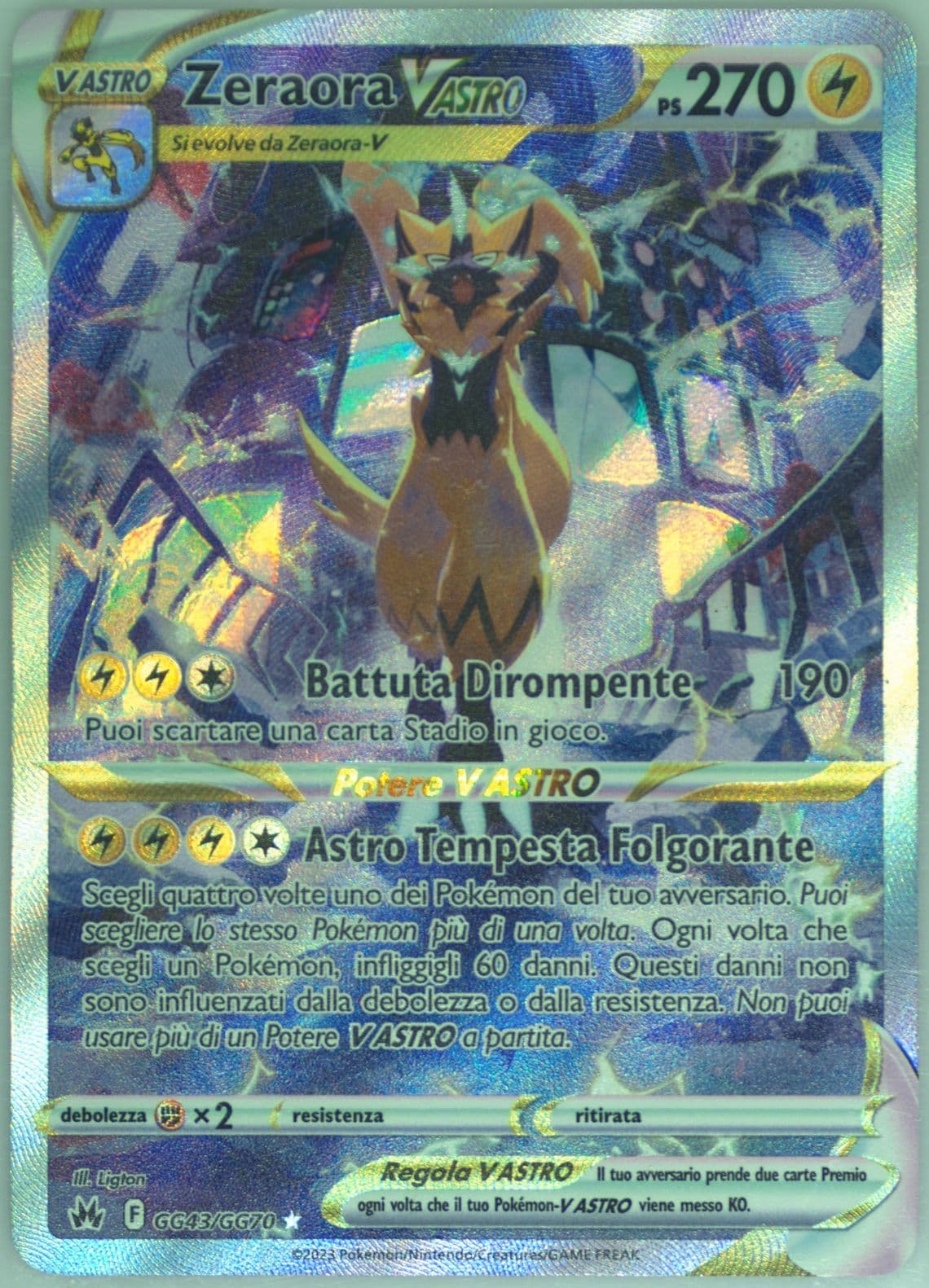 Full Art/Zeraora Vstar Italian (GG43) 2023 Pokemon Sword and Shield Crown Zenith