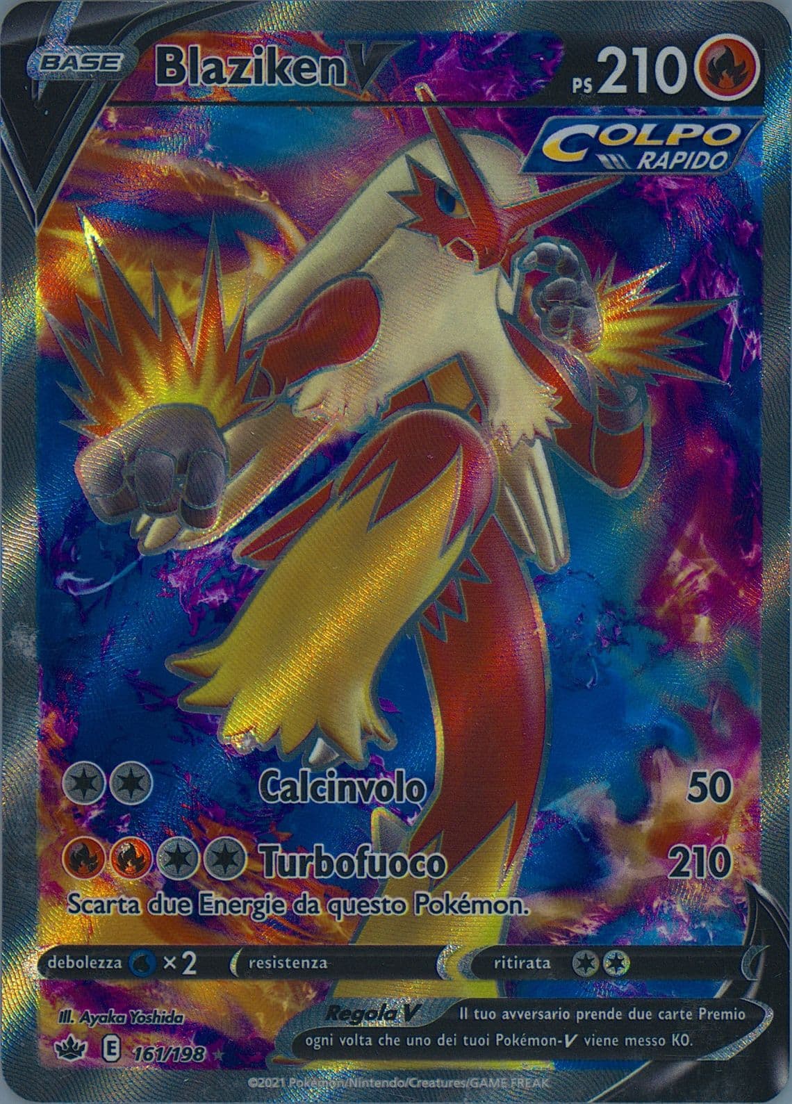 Full Art/Blaziken V Italian (161) 2021 Pokemon Sword & Shield Chilling Reign