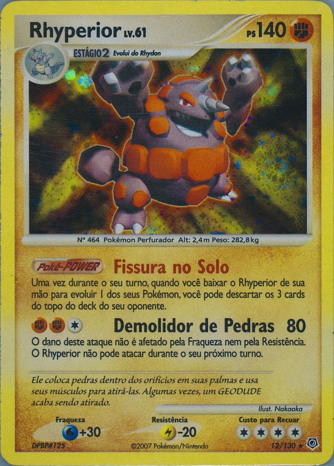 Rhyperior-Holo Portuguese (12) 2007 Pokemon Diamond & Pearl