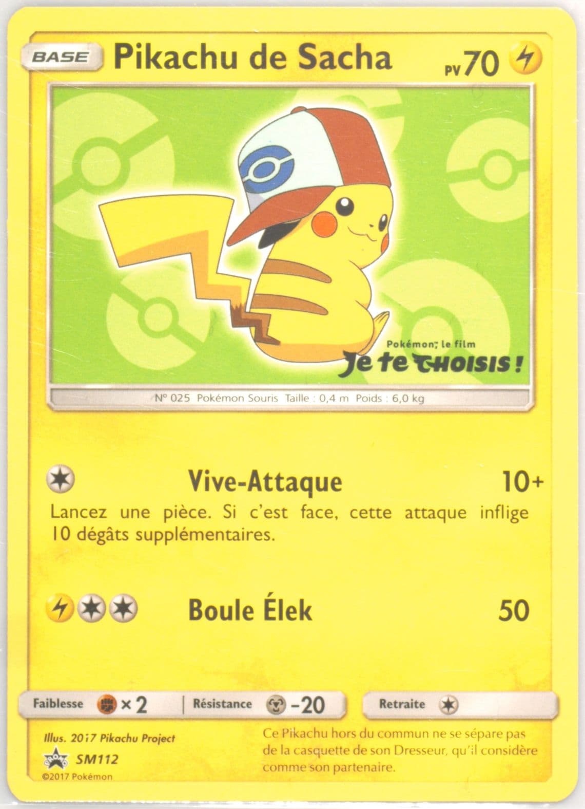 Pikachu de Sacha Retail Promotion (SM112) 2018 Pokemon SM Black Star Promo