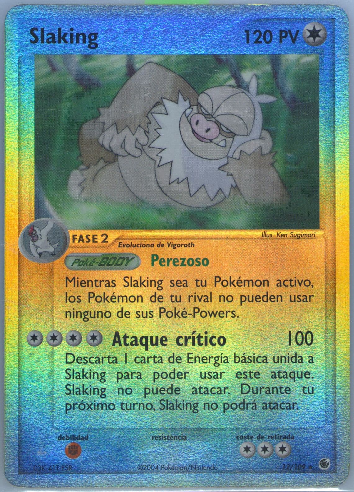 Slaking-Reverse Foil (12) 2004 Pokemon Spanish EX Ruby & Sapphire