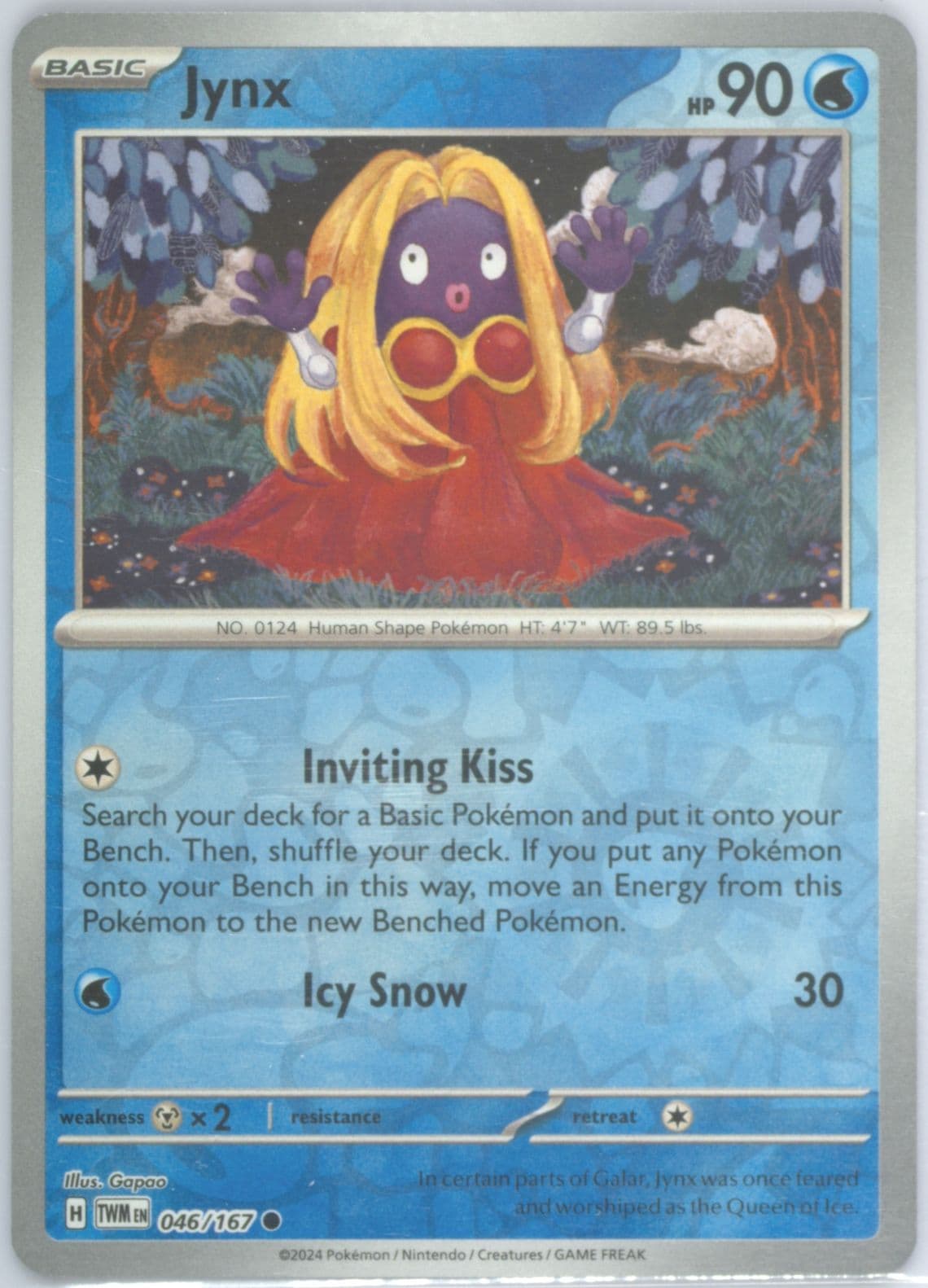 Jynx Reverse Holo (046) 2024 Pokemon Twm EN-Twilight Masquerade