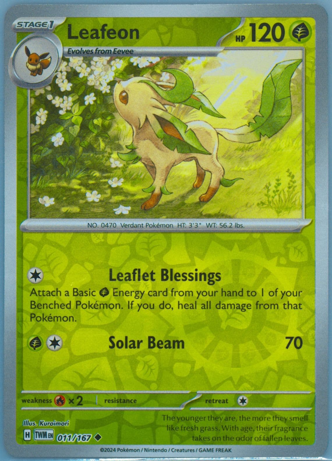 Leafeon Reverse Holo (011) 2024 Pokemon Twm EN-Twilight Masquerade