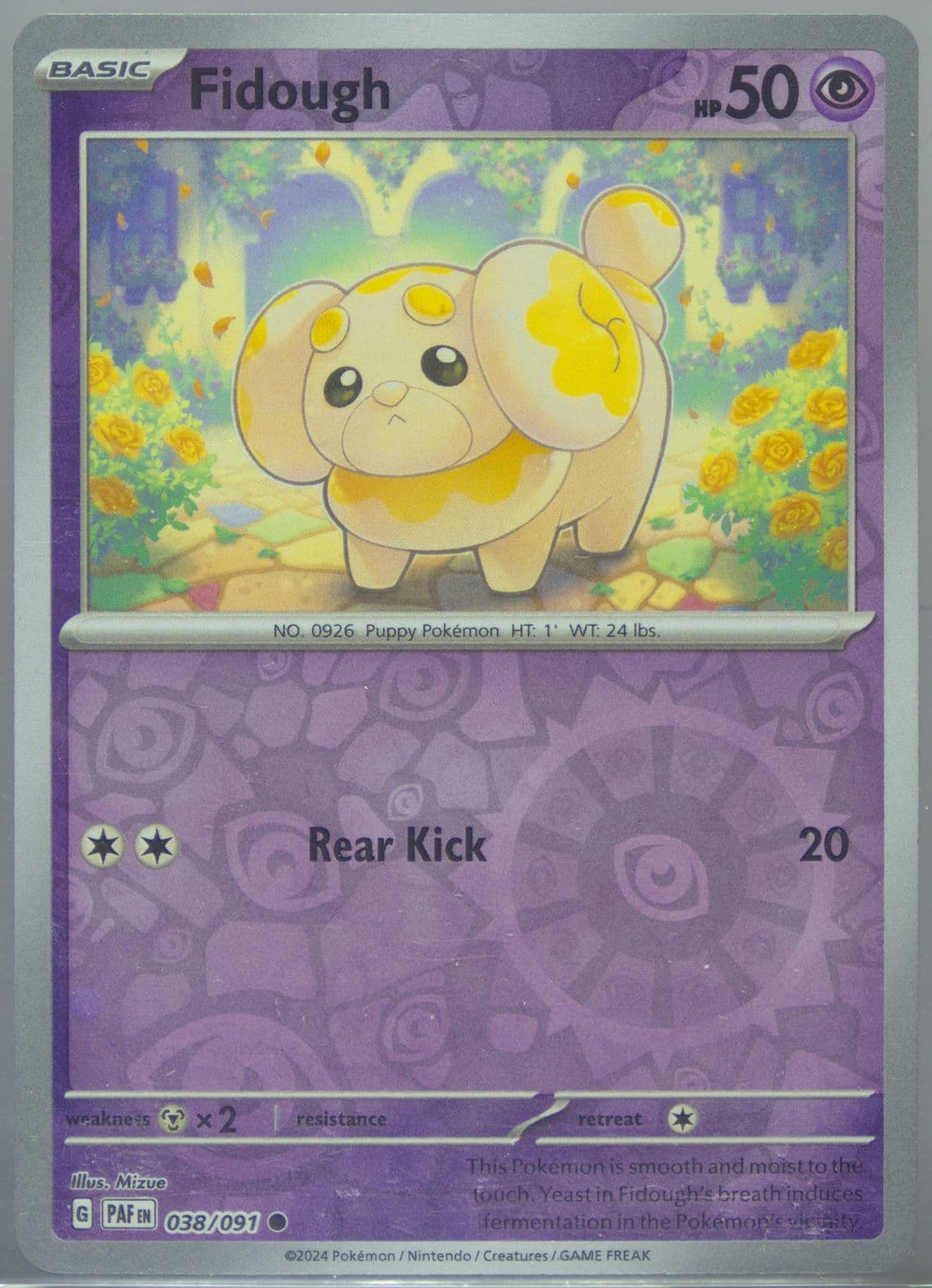 Fidough Reverse Holo (038) 2024 Pokemon Paf EN-Paldean Fates