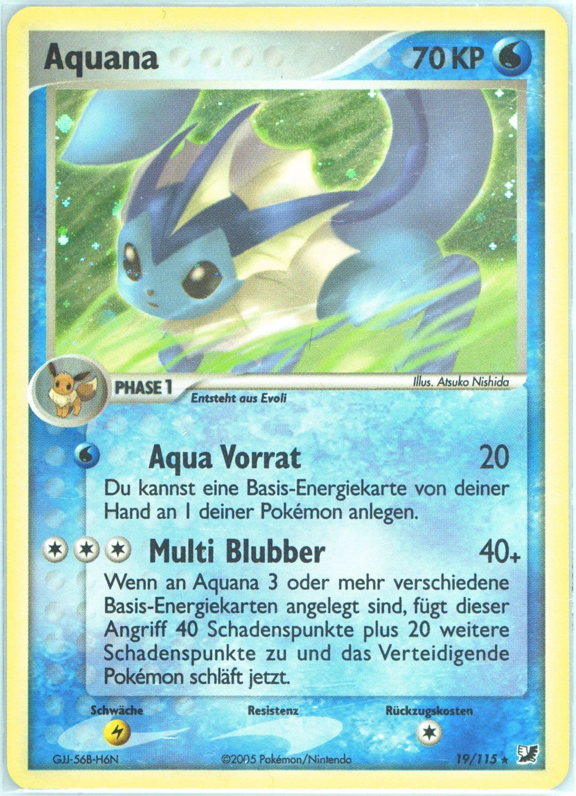 Aquana-Holo German (19) 2005 Pokemon EX Unseen Forces