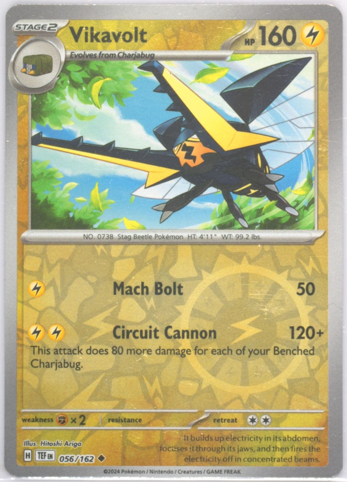 Vikavolt Reverse Holo (056) 2024 Pokemon Tef EN-Temporal Forces