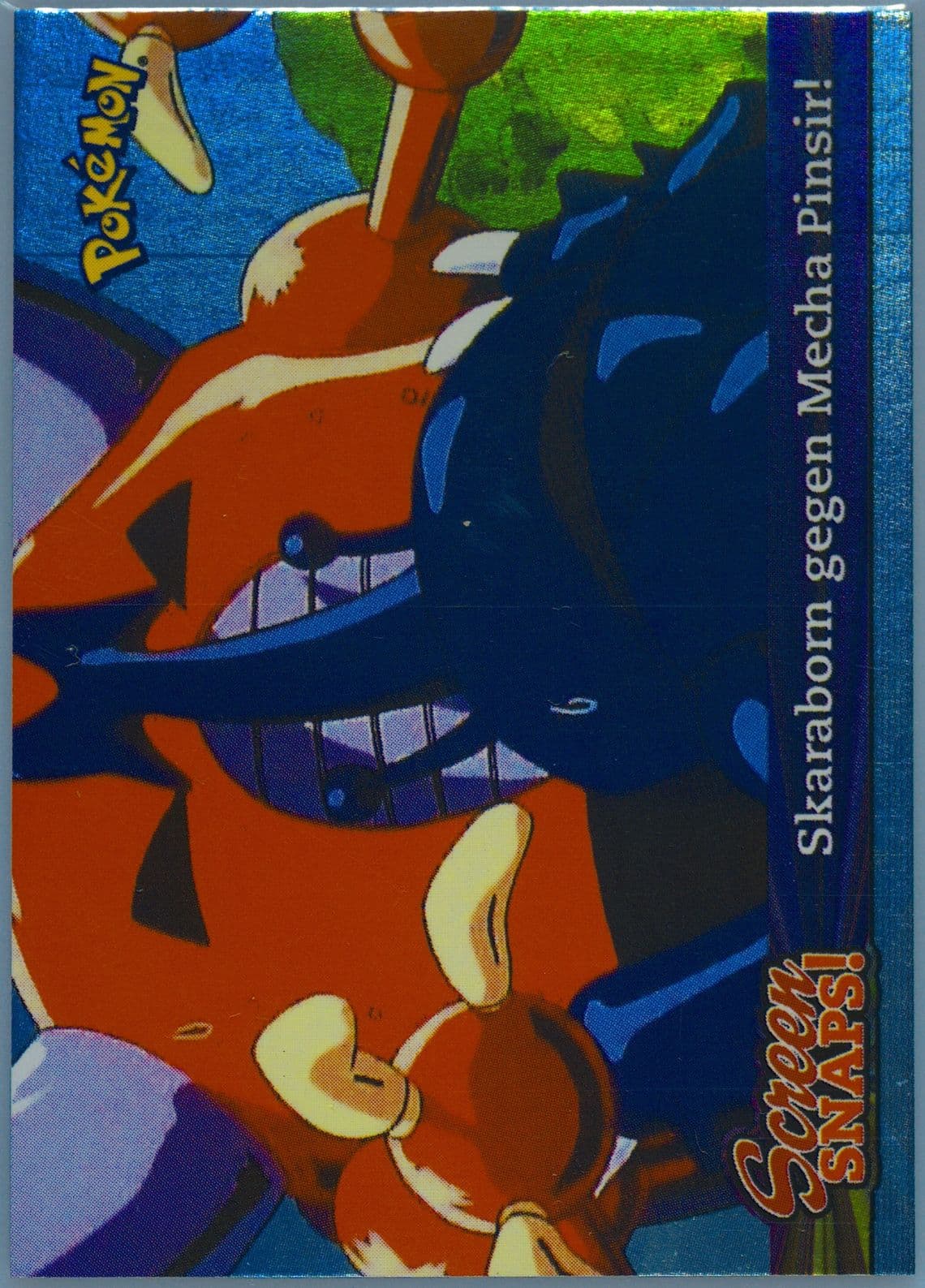Heracross vs. Mecha Pinsir! Foil-German (7) 2001 Topps Pokemon Johto Series 3 Screen Snaps!
