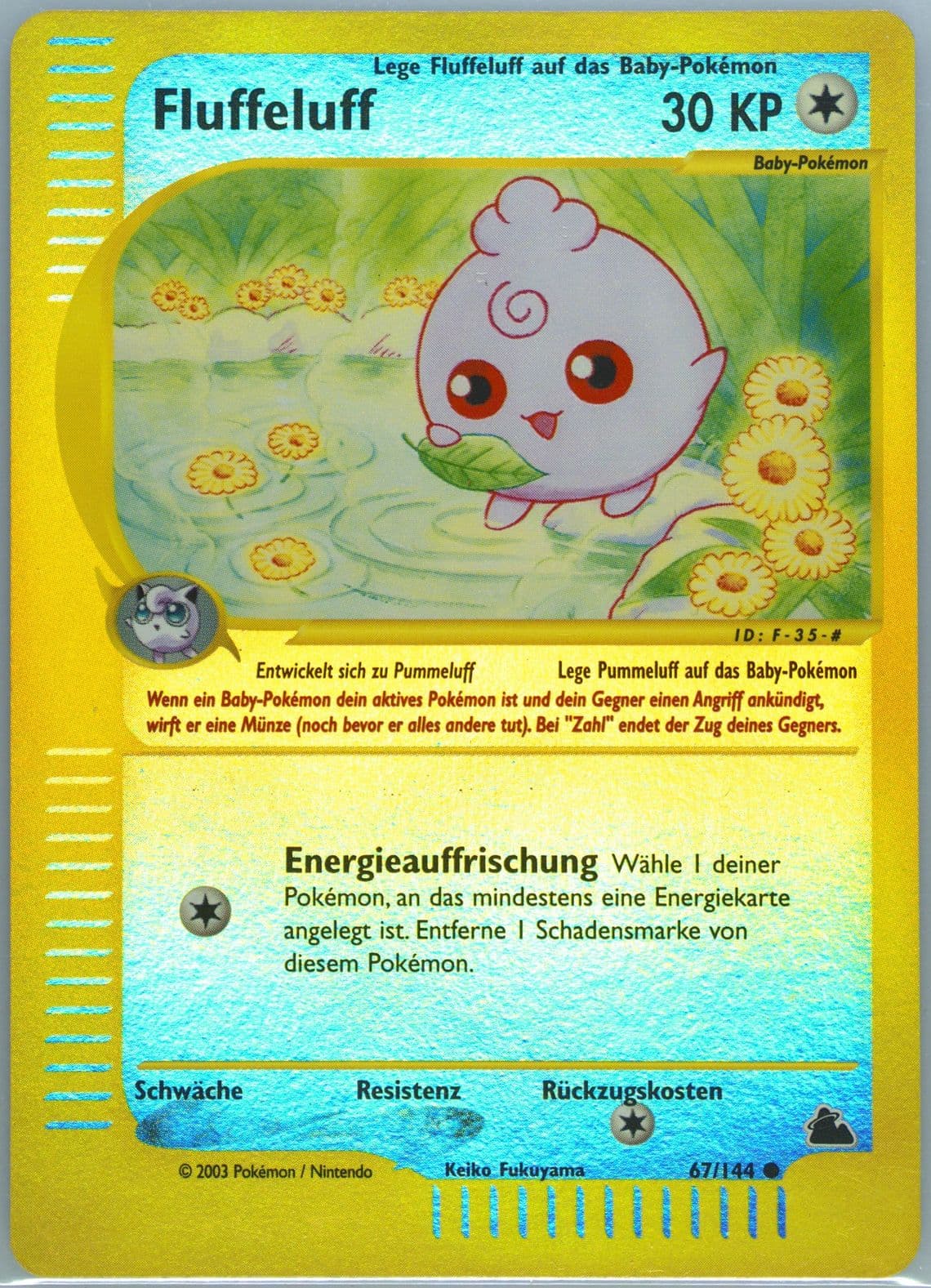 Fluffeluff-Reverse Foil German (67) 2003 Pokemon Skyridge
