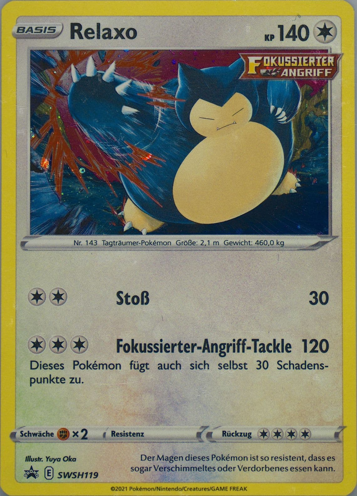 Relaxo-Holo Chilling Reign Three Pack Blisters-German (119) 2021 Pokemon Swsh Black Star Promo