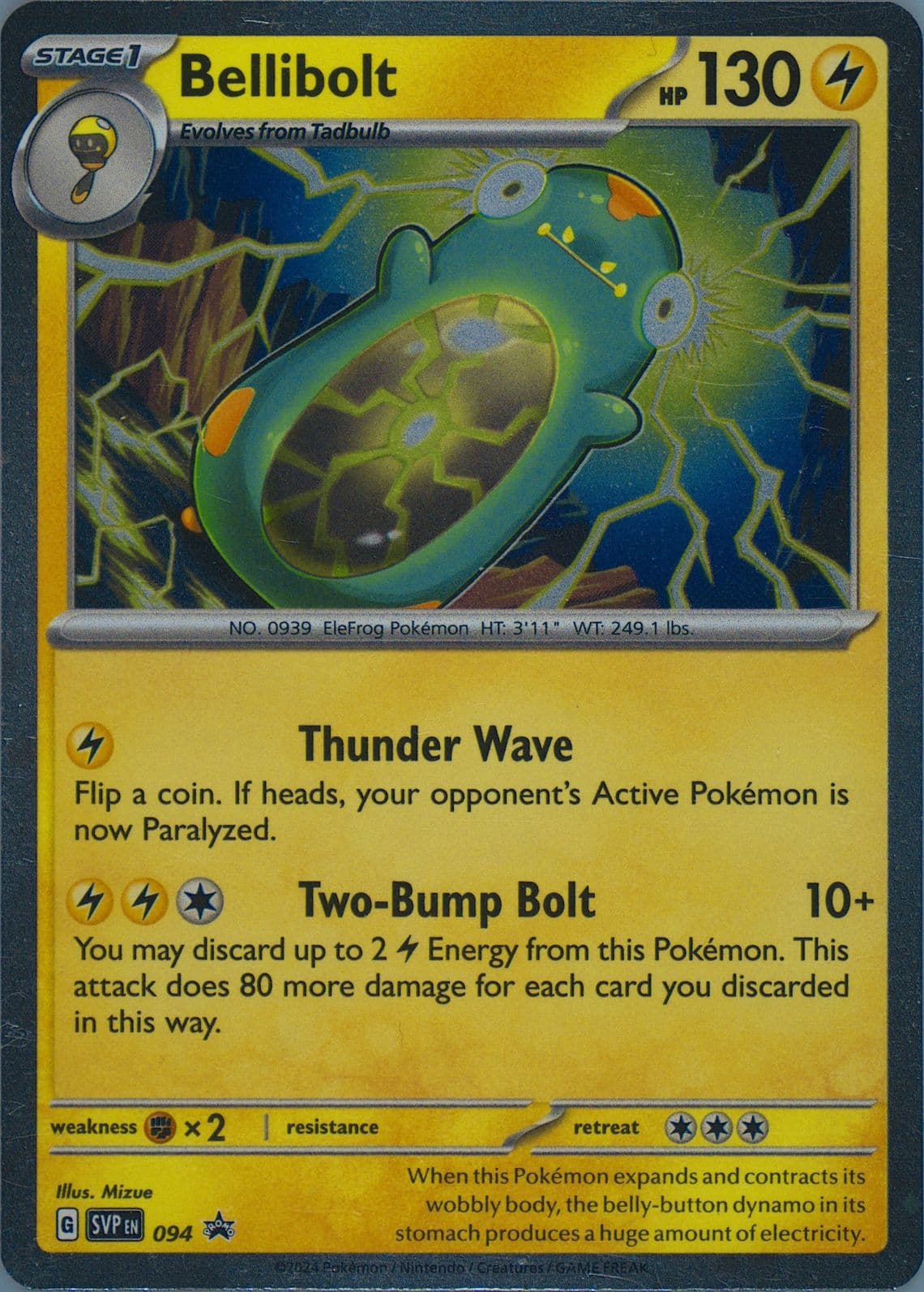 Bellibolt Temporal Forces Single Pack Blister (094) 2024 Pokemon Svp EN-SV Black Star Promo