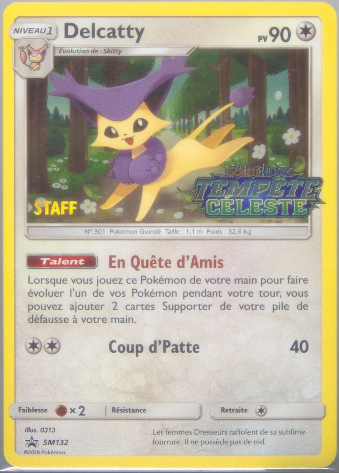 Delcatty-Holo Celestial Storm Prerelease-Staff-French (SM132) 2018 Pokemon SM Black Star Promo