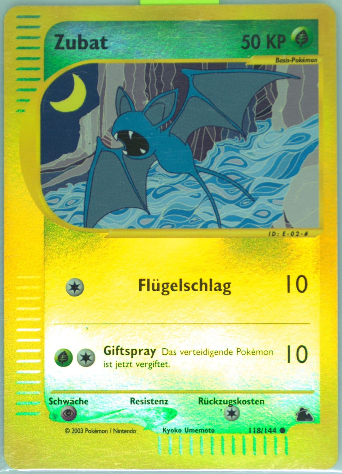 Zubat-Reverse Foil German (118) 2003 Pokemon Skyridge
