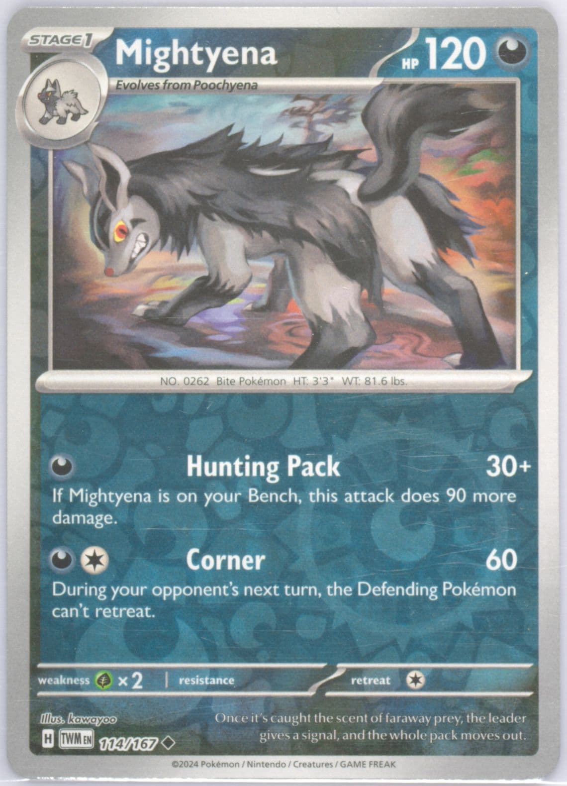 Mightyena Reverse Holo (114) 2024 Pokemon Twm EN-Twilight Masquerade