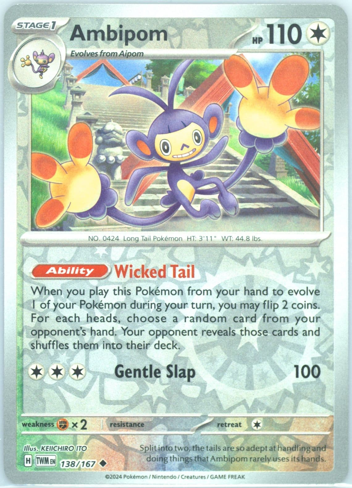 Ambipom Reverse Holo (138) 2024 Pokemon Twm EN-Twilight Masquerade