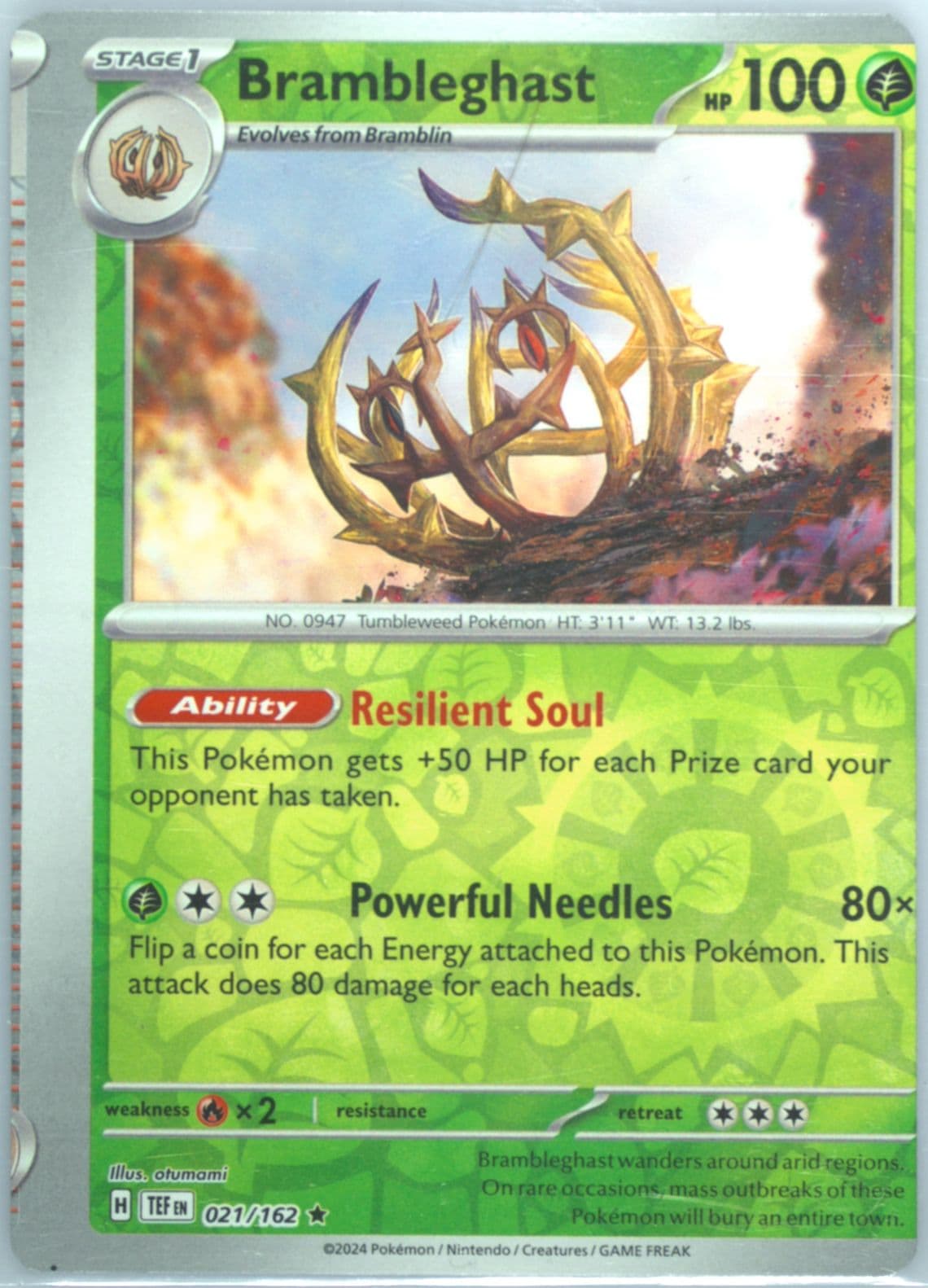 Brambleghast Reverse Holo (021) 2024 Pokemon Tef EN-Temporal Forces