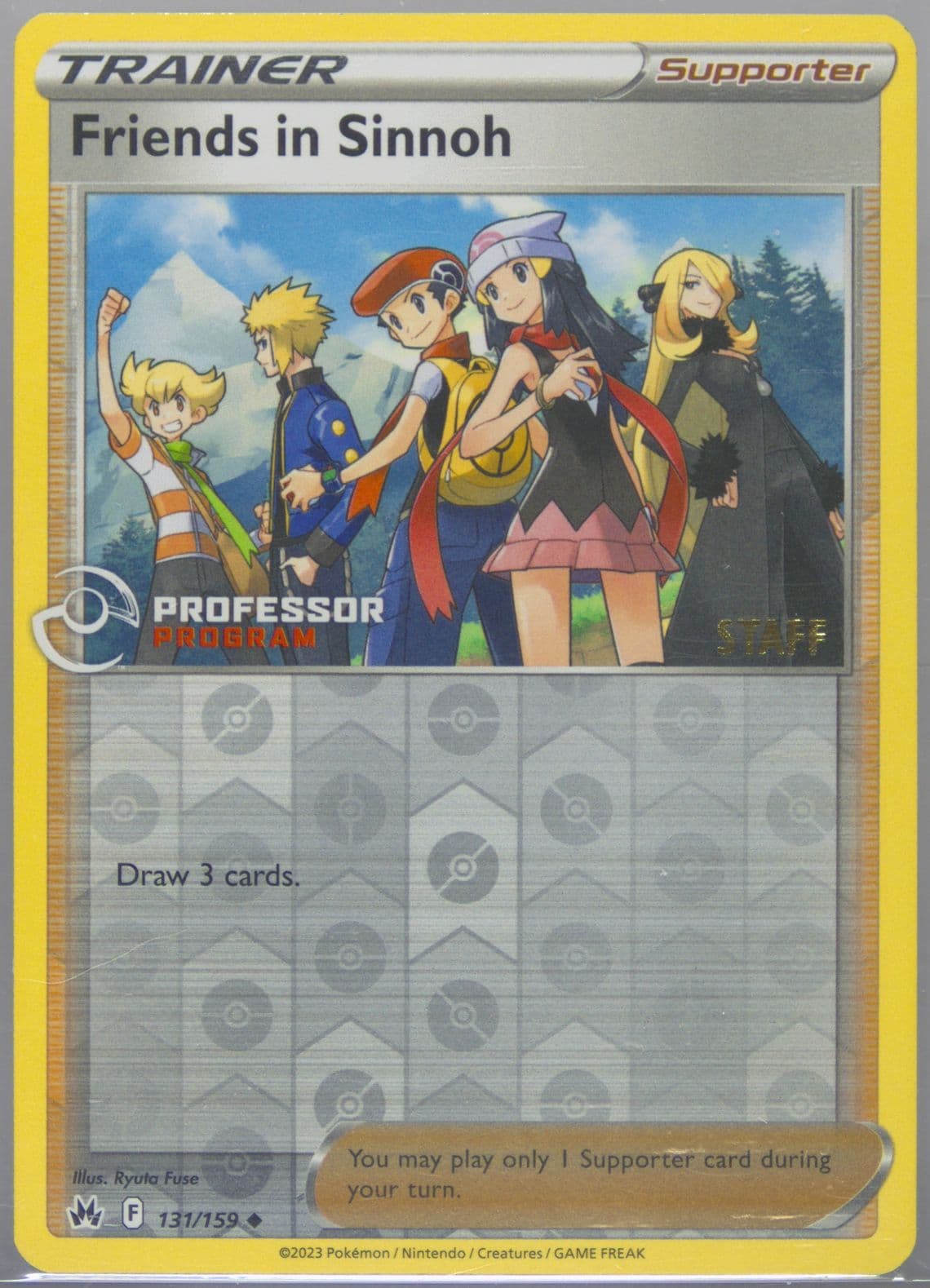 Friends in Sinnoh-Reverse Foil Professor Program-Staff (131) 2023 Pokemon Sword and Shield Crown Zenith