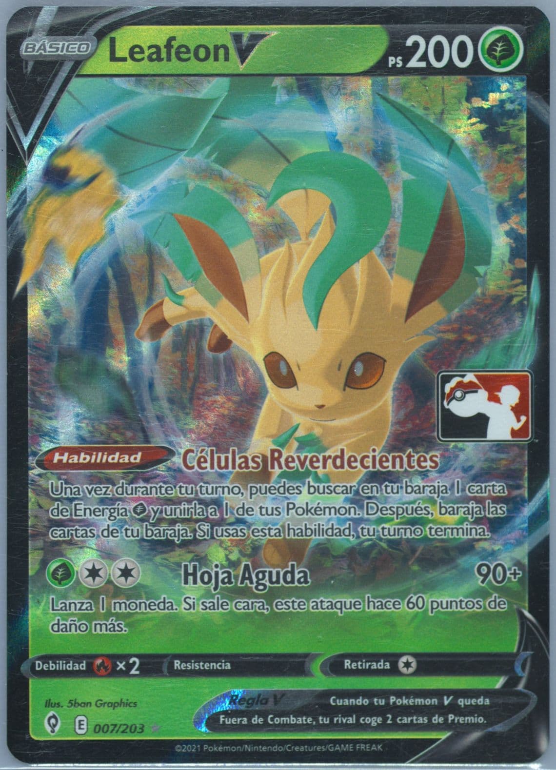 Leafeon V Spanish (007) 2022-2023 Pokemon Play! Pokemon Prize Pack