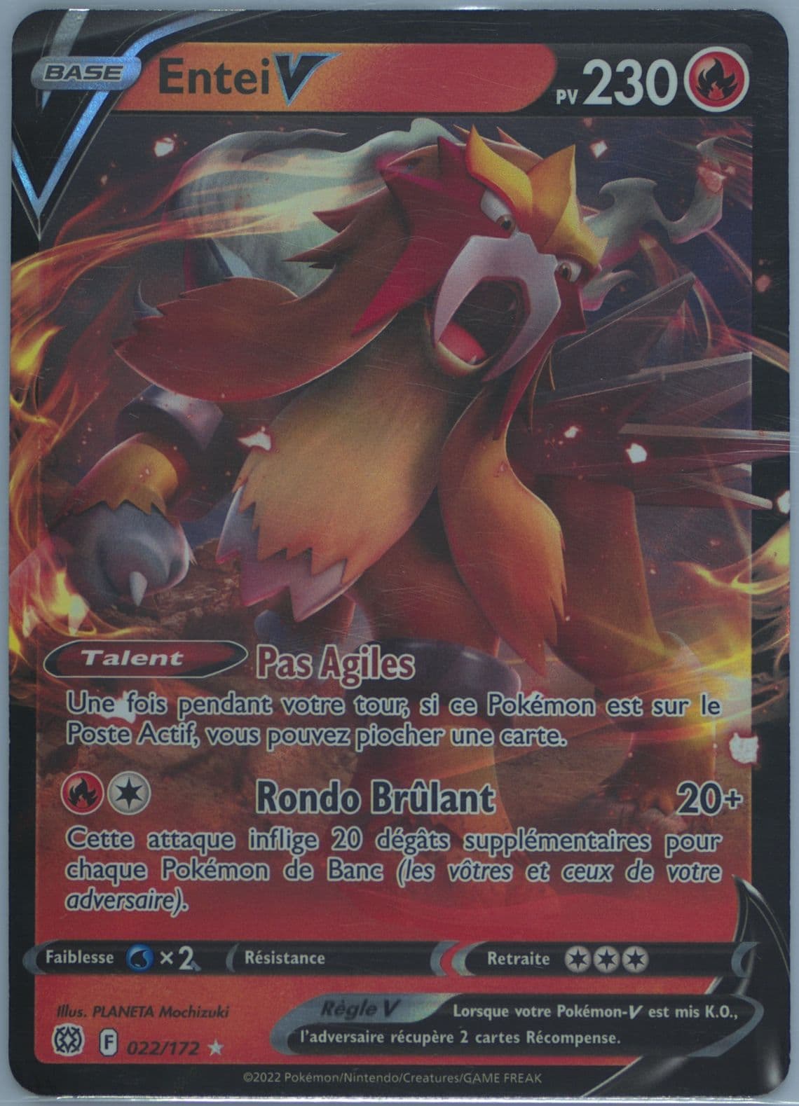 Entei V French (022) 2022 Pokemon Sword & Shield Brilliant Stars