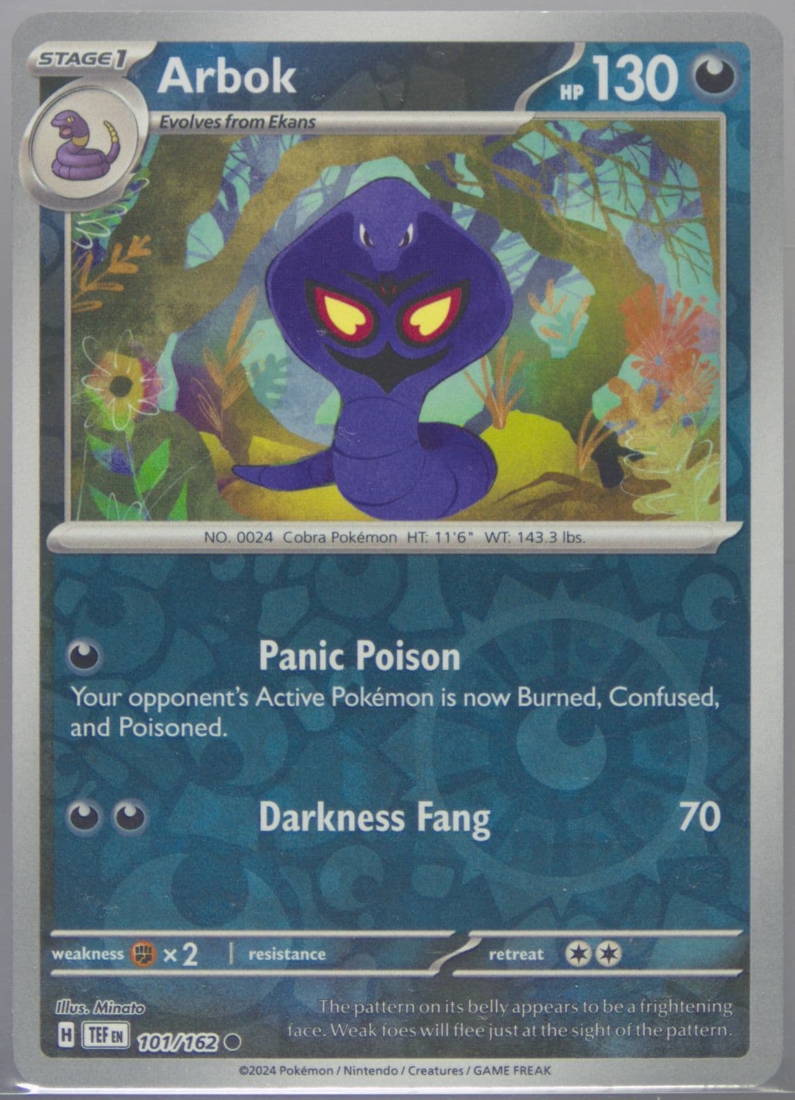 Arbok Reverse Holo (101) 2024 Pokemon Tef EN-Temporal Forces