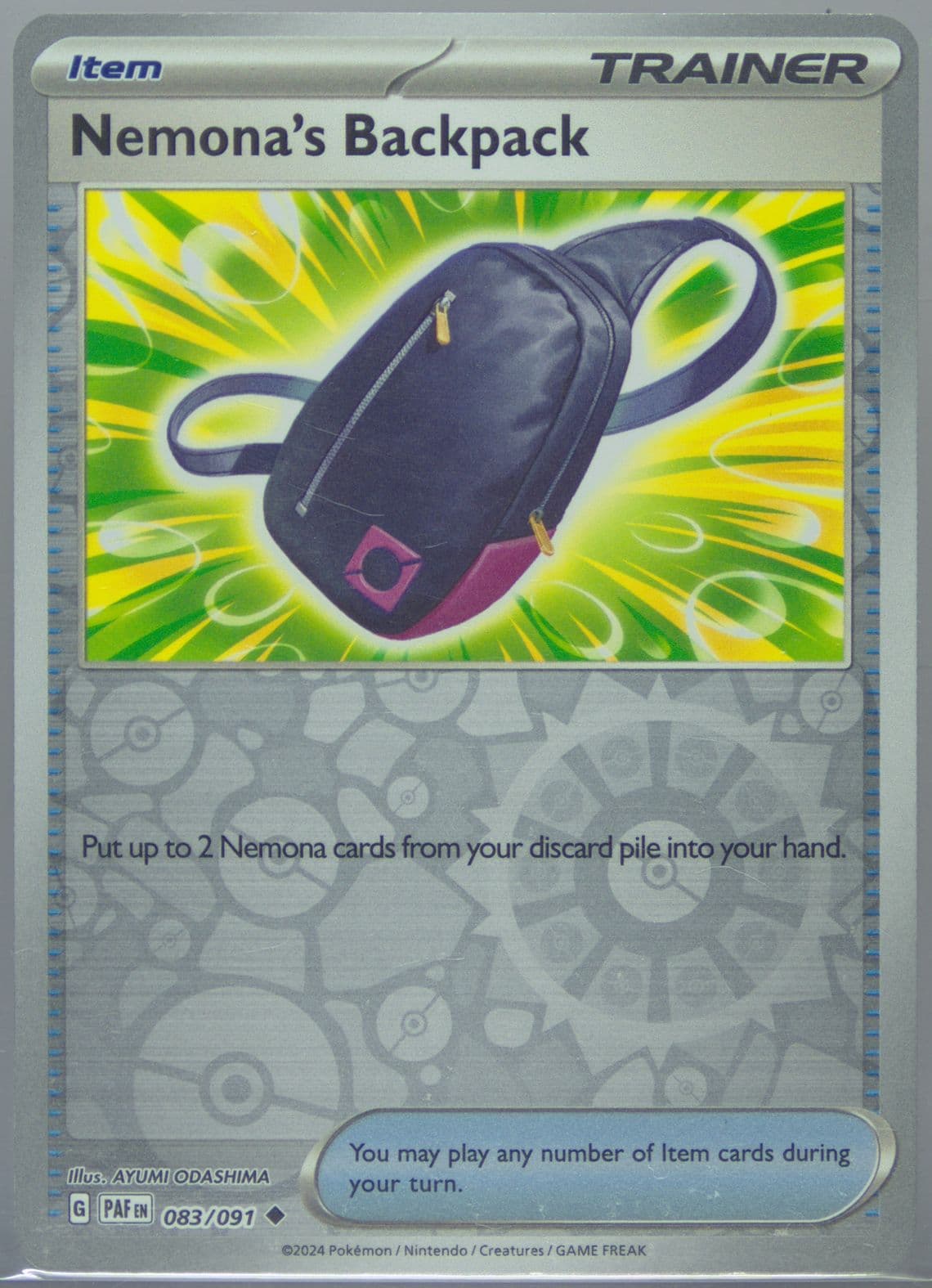 Nemona's Backpack Reverse Holo (083) 2024 Pokemon Paf EN-Paldean Fates