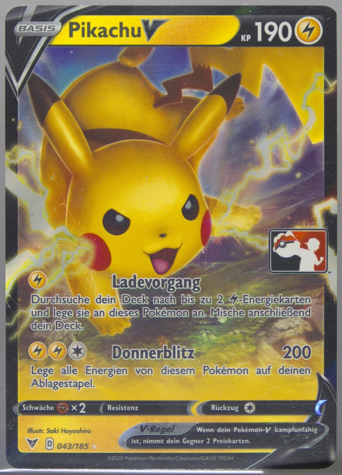 Pikachu V German (043) 2022 Pokemon Play! Pokemon Prize Pack: Series 1
