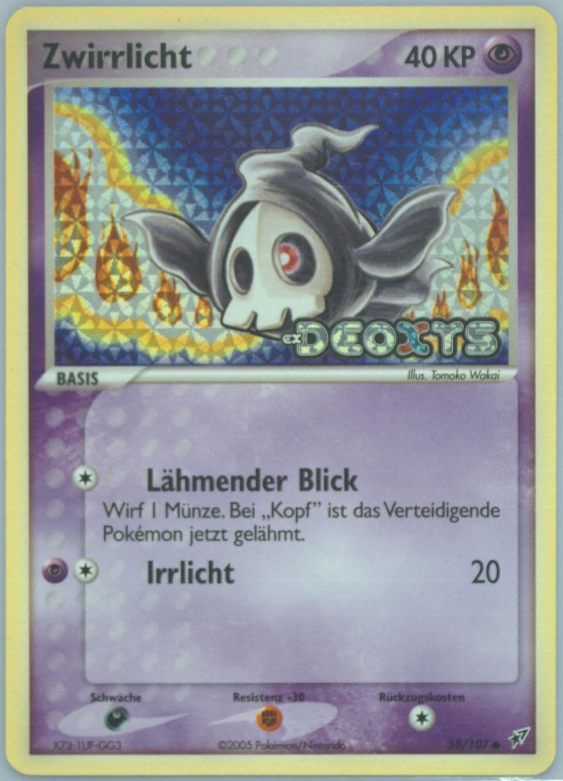 Zwirrlicht-Reverse Foil German (58) 2005 Pokemon EX Deoxys