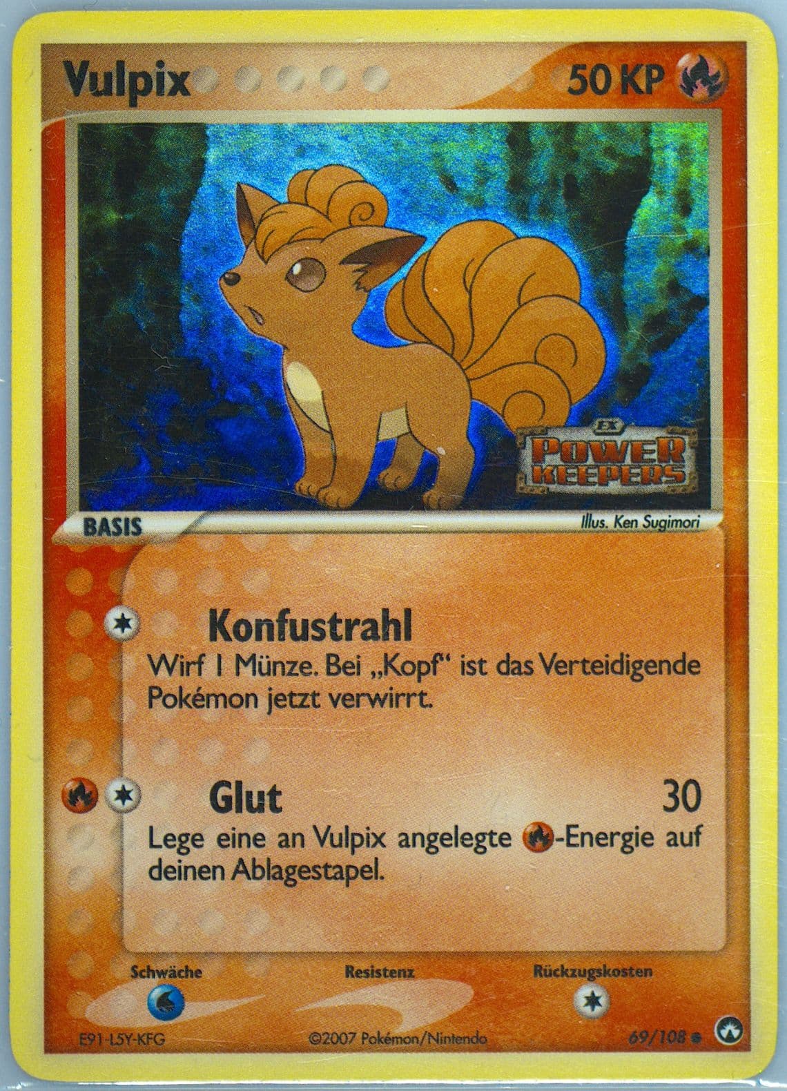 Vulpix-Reverse Foil German (69) 2007 Pokemon EX Power Keepers