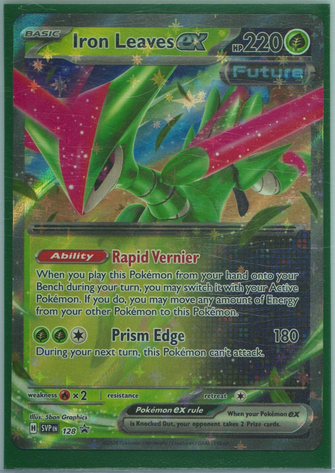 Iron Leaves EX Paradox Clash Tin (128) 2024 Pokemon Svp EN-SV Black Star Promo