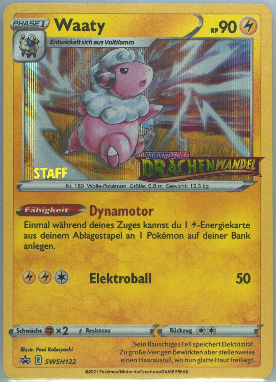 Waaty-Holo Prerelease-Staff-German (122) 2023 Pokemon Swsh Black Star Promo