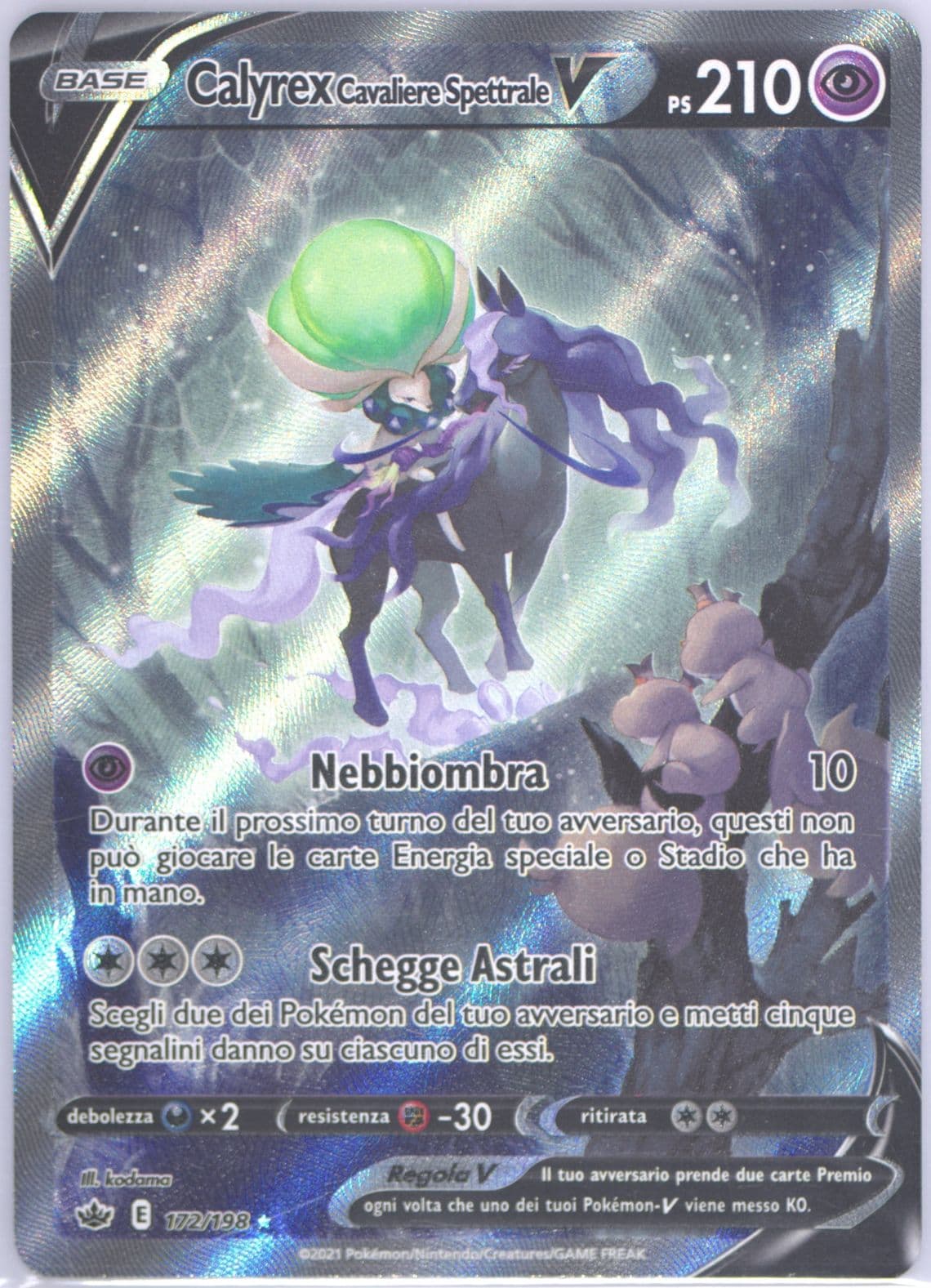 Full Art/Calyrex Cavaliere Spettrale V Italian (172) 2021 Pokemon Sword & Shield Chilling Reign