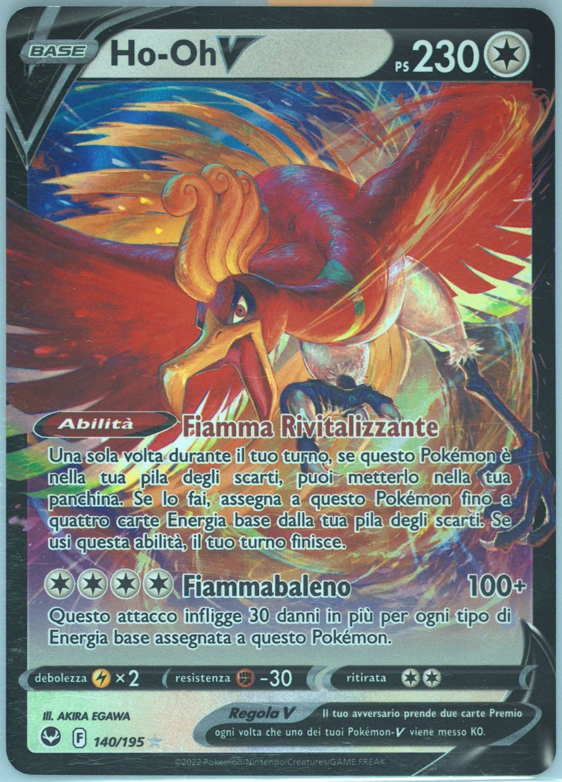 HO-Oh V Italian (140) 2022 Pokemon Sword & Shield Silver Tempest