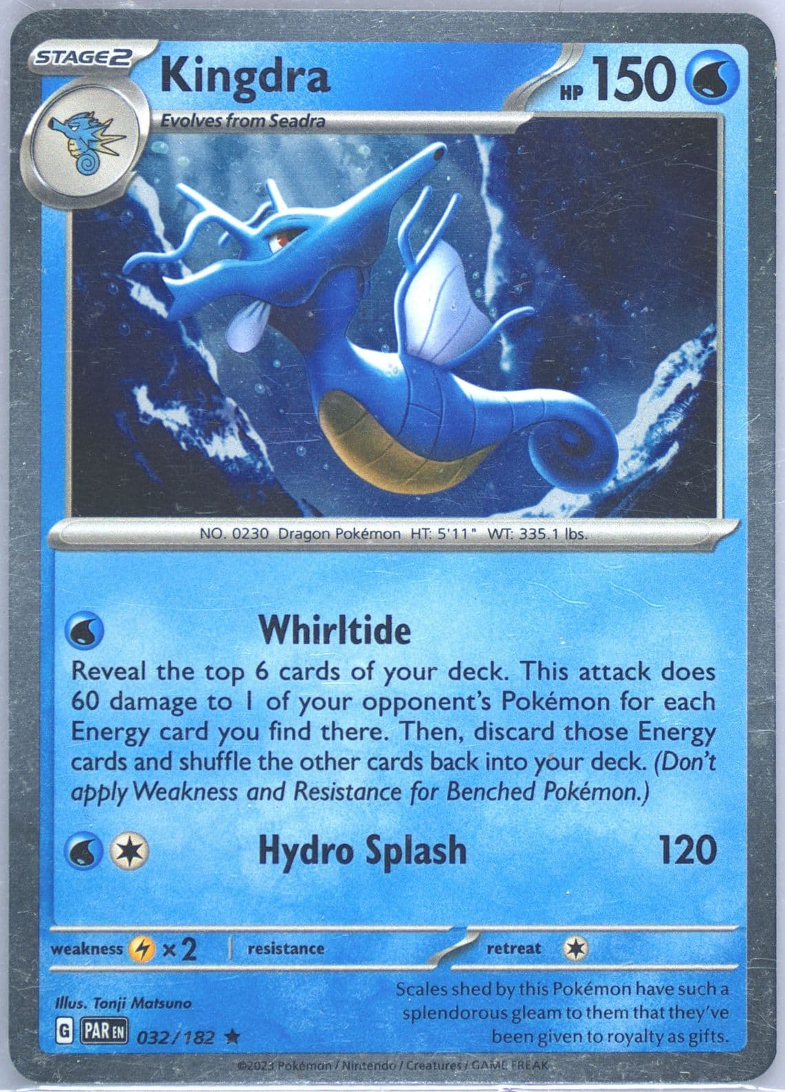 Kingdra Twilight Masquerade Premium Checklane Blister (032) 2023 Pokemon Par EN-Paradox Rift