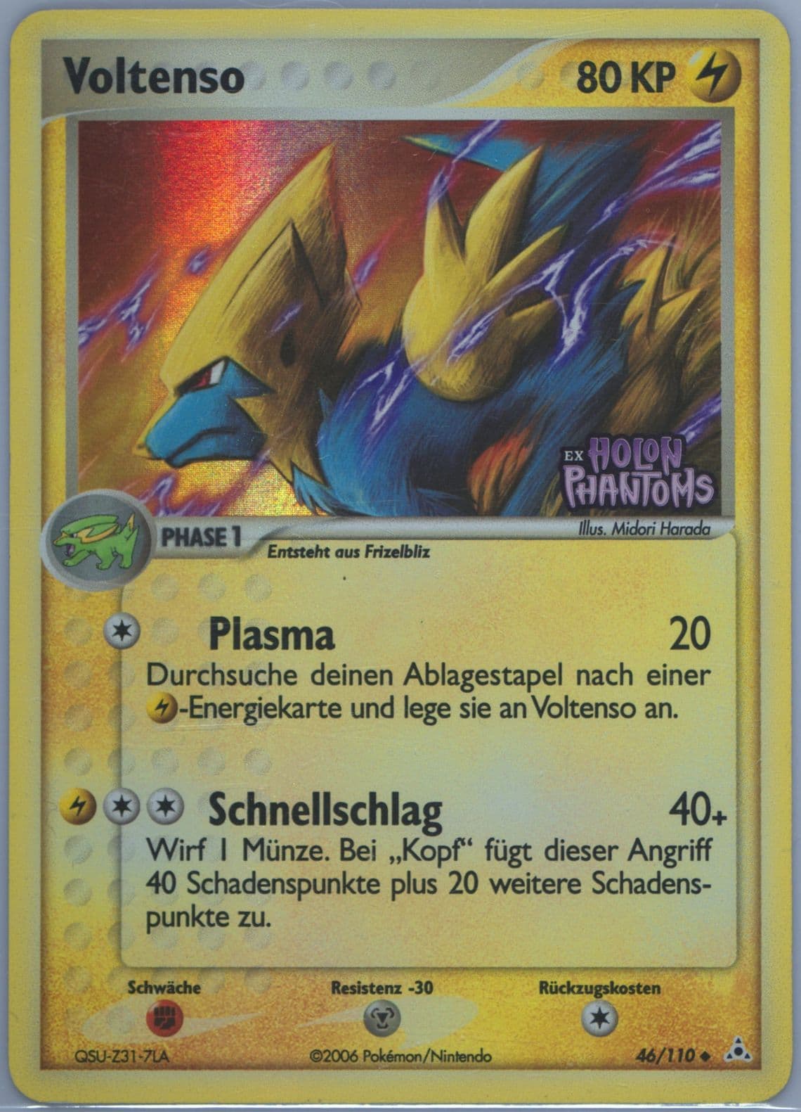 Voltenso-Reverse Foil German (46) 2006 Pokemon EX Holon Phantoms