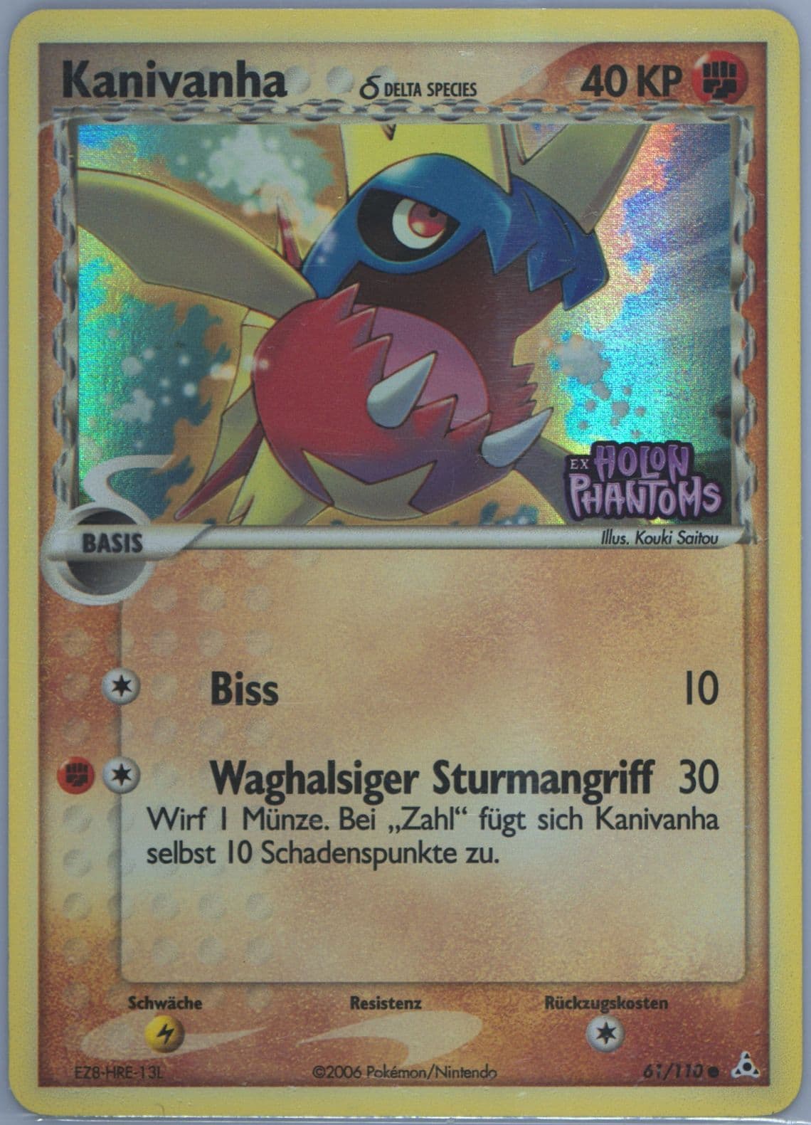 Kanivanha-Reverse Foil German (61) 2006 Pokemon EX Holon Phantoms