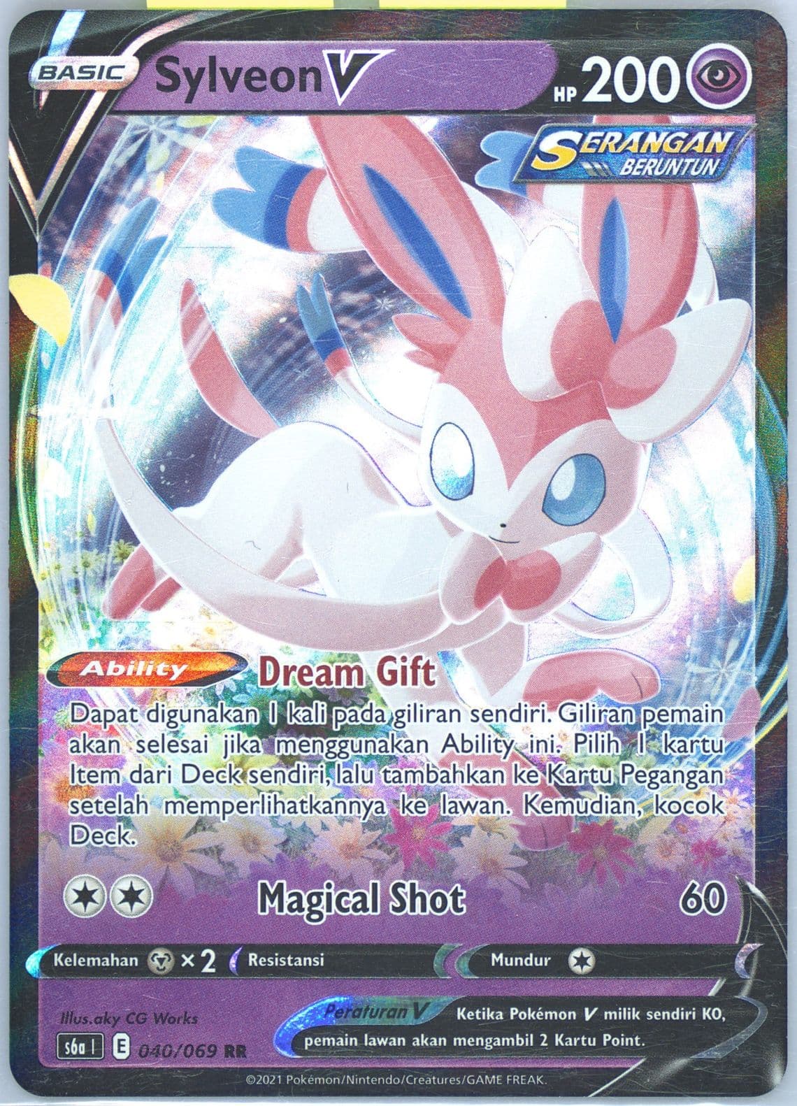 Sylveon V (040) 2021 Pokemon Indonesian Sword & Shield Eevee Heroes