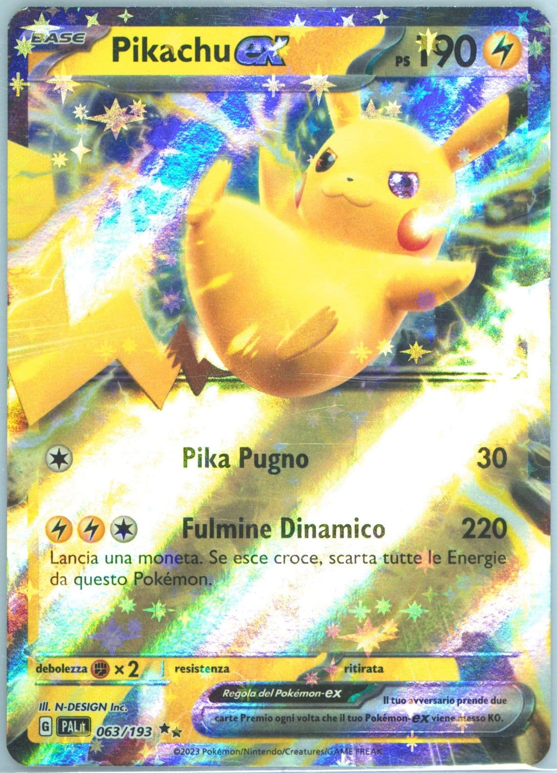 Pikachu EX (063) 2023 Pokemon Italian Pal It-Paldea Evolved