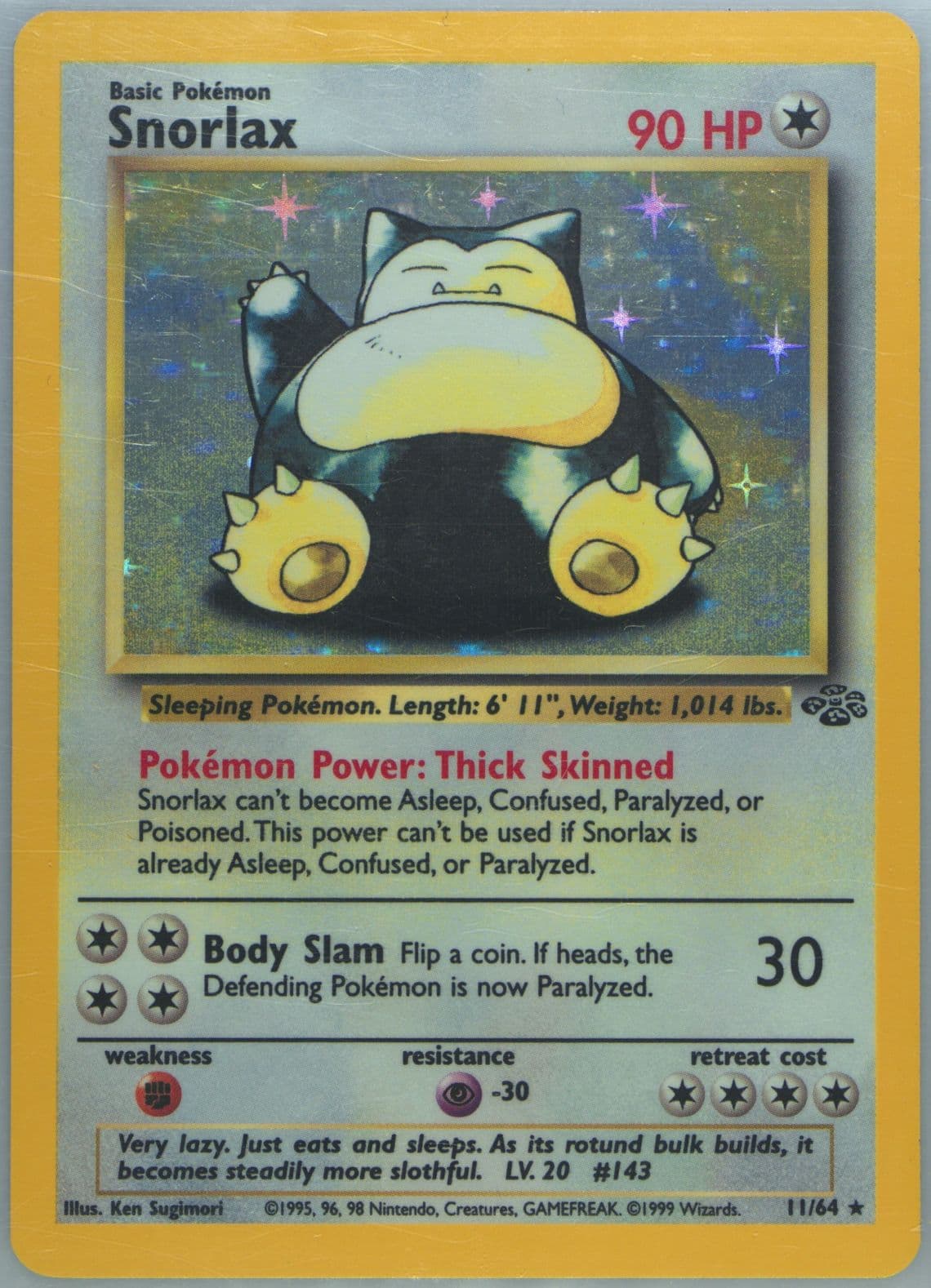 Snorlax-Holo Inverted Back (11) 1999 Pokemon Jungle