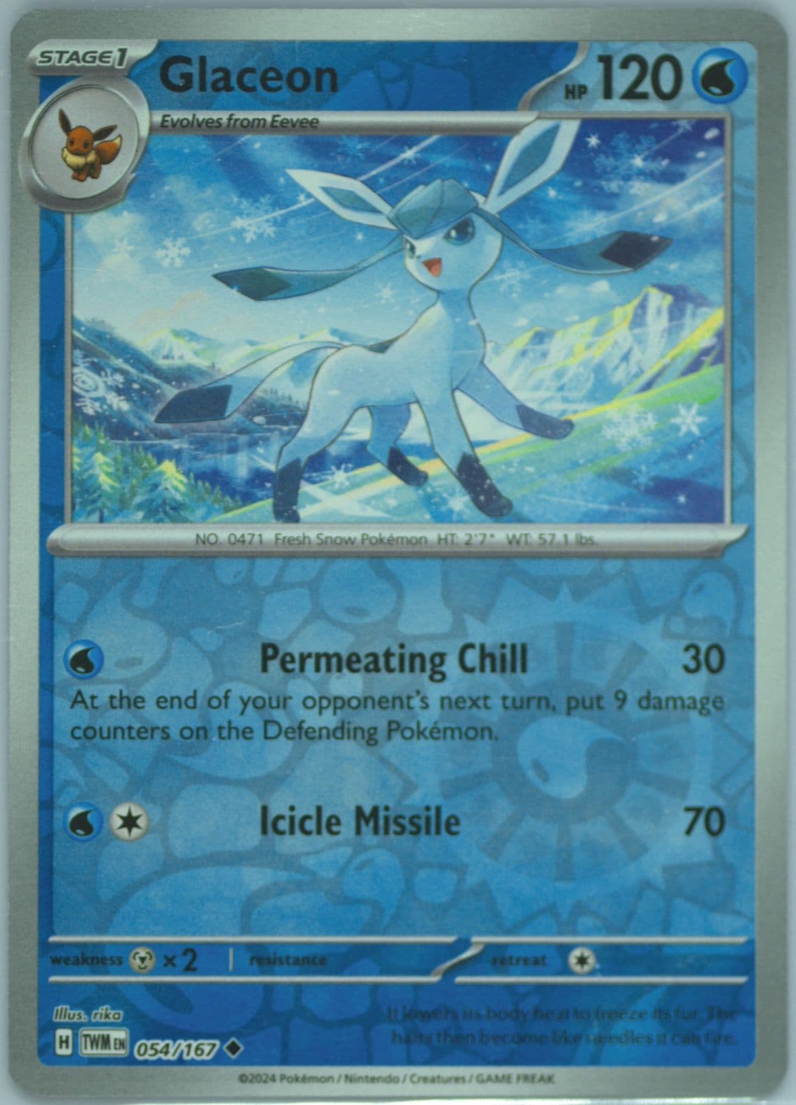Glaceon Reverse Holo (054) 2024 Pokemon Twm EN-Twilight Masquerade