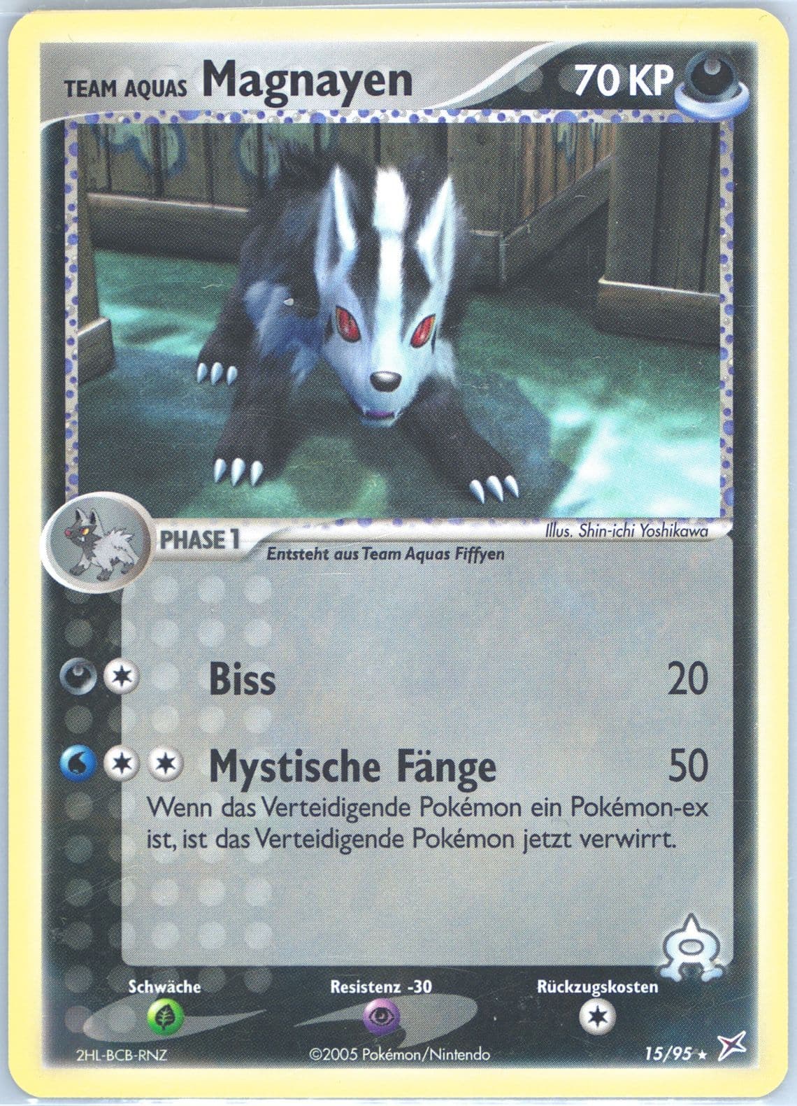 Team Aqua's Magnayen (15) 2005 Pokemon German EX Team Magma VS Team Aqua