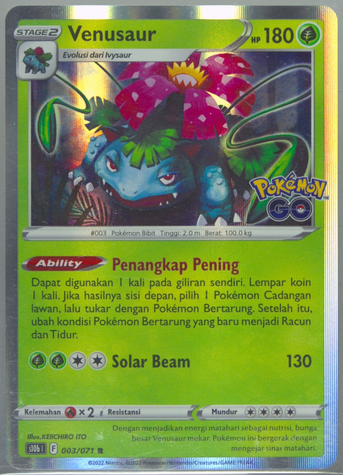 Venusaur-Holo (003) 2022 Pokemon Go Indonesian