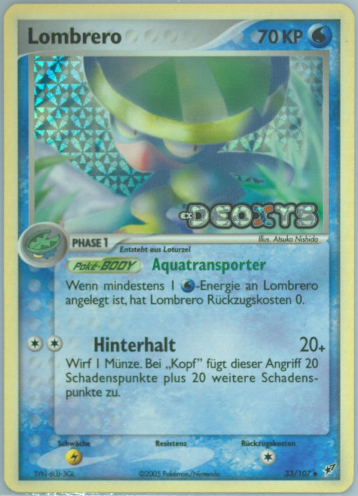 Lombrero-Reverse Foil German (33) 2005 Pokemon EX Deoxys