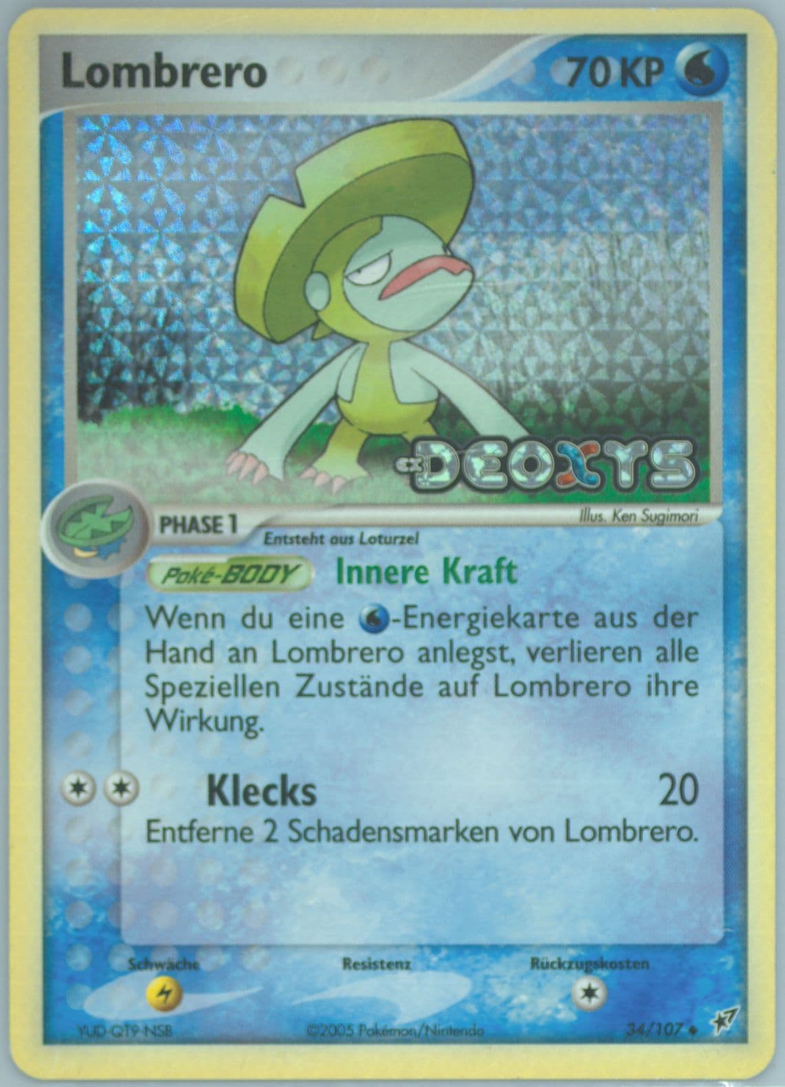 Lombrero-Reverse Foil German (34) 2005 Pokemon EX Deoxys