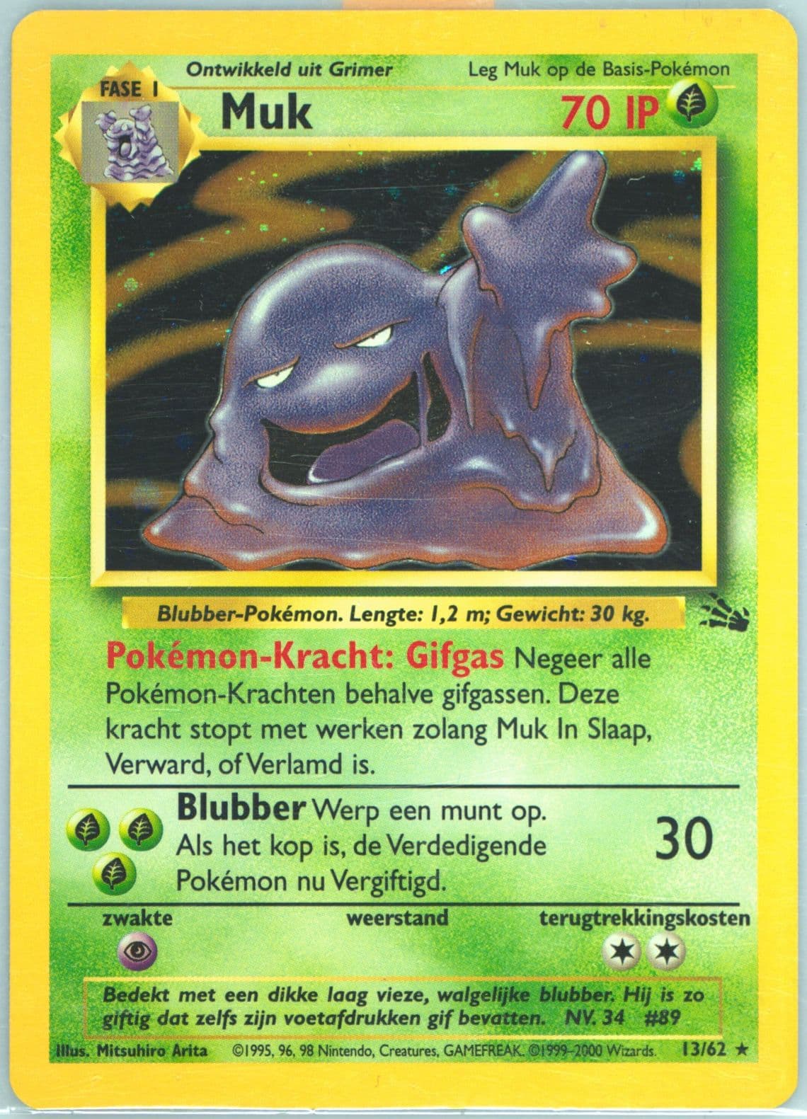 Muk-Holo (13) 2000 Pokemon Dutch Fossil